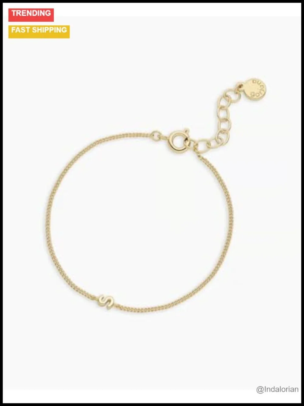 Wilder Mini Alphabet Bracelet 18k Gold Plated Link Spring Ring Closure
